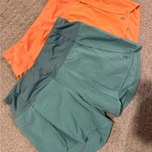 Free Fly Apparel Women's Athletic Shorts - Teal and Orange